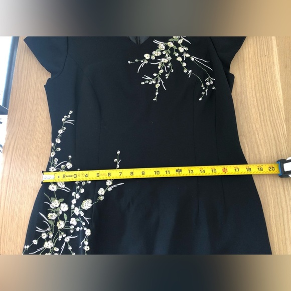 Vintage black maxi dress with floral embroidered details & side slit•••Evening - Picture 10 of 10